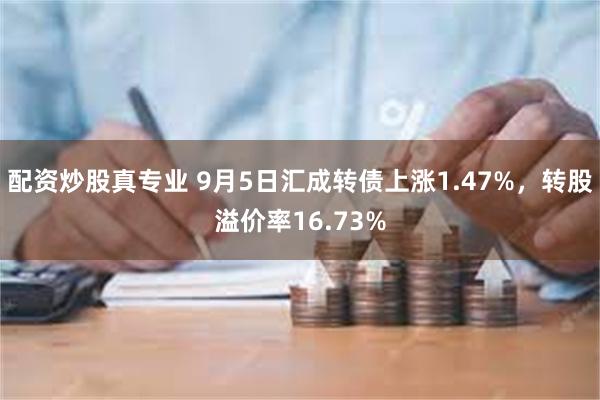 配资炒股真专业 9月5日汇成转债上涨1.47%，转股溢价率16.73%