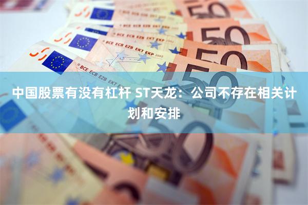 中国股票有没有杠杆 ST天龙：公司不存在相关计划和安排