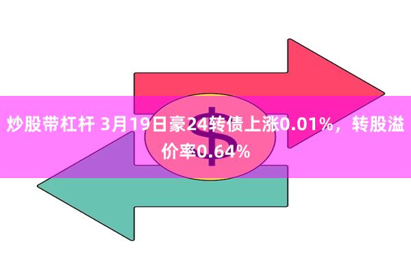 炒股带杠杆 3月19日豪24转债上涨0.01%，转股溢价率0.64%